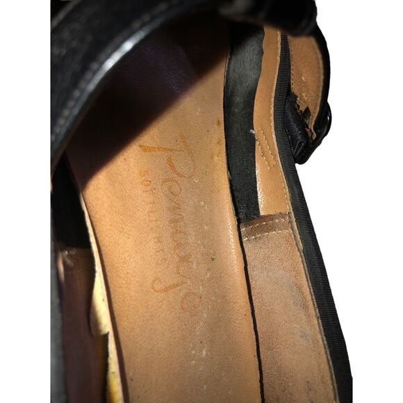 BTG WOMENS PENALJO BONE LEATHER BLACK HEELS MADE IN USA Size 7-7.5 - Picture 10 of 12